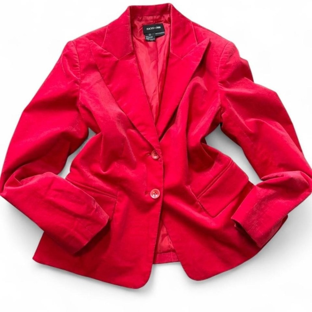 Vintage‎ Red Velvet Blazer